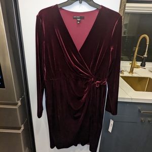 Maggie London Faux Wrap Velvet Dress